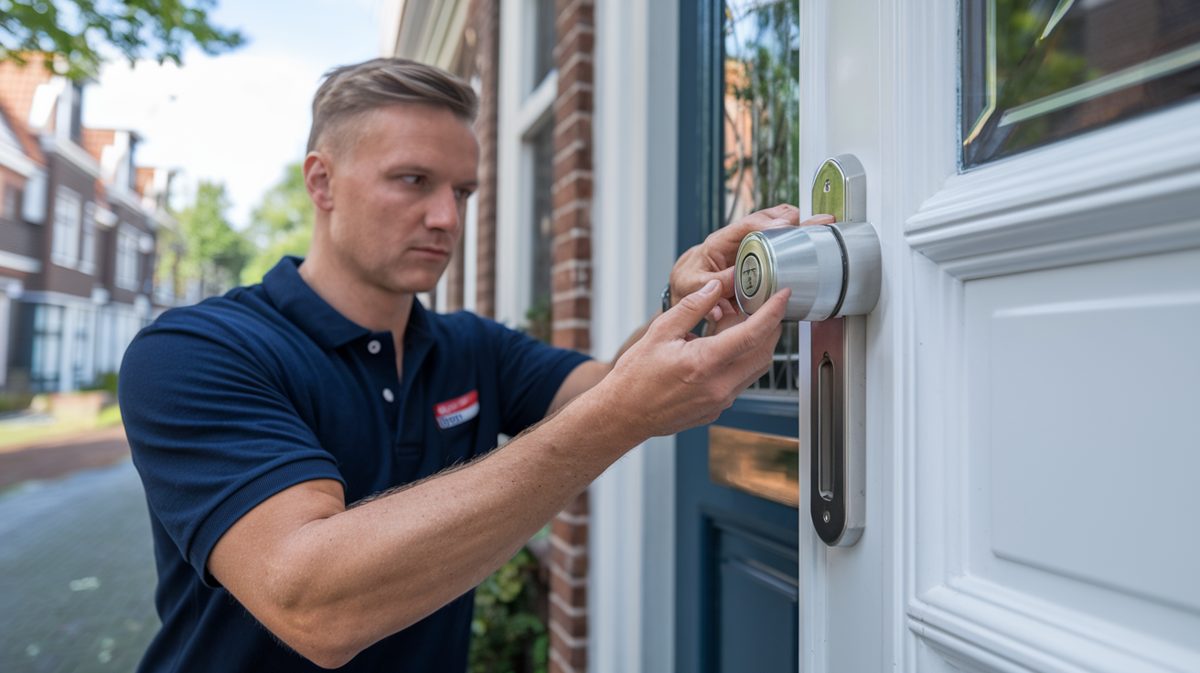 Slotenmaker aan het werk